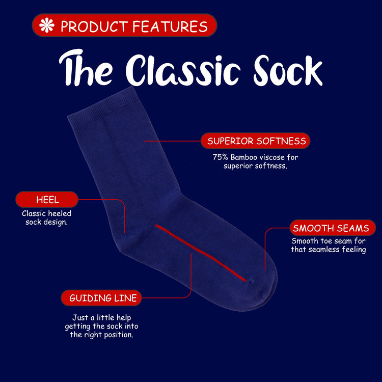 The supersoft seamless classic Xensox sock with guiding line