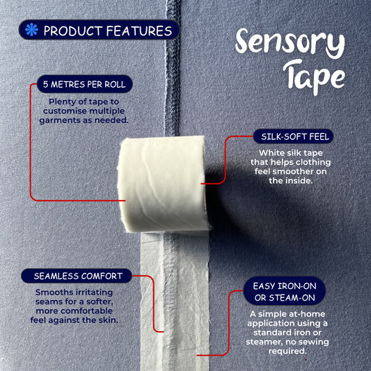 Sensory Tape 5m Iron-On White Silk Comfort Tape