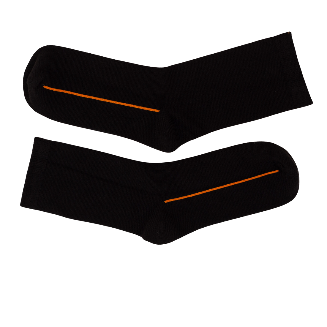 Seamless Feel Classic Socks with Guiding Line Black (Pack of 5)