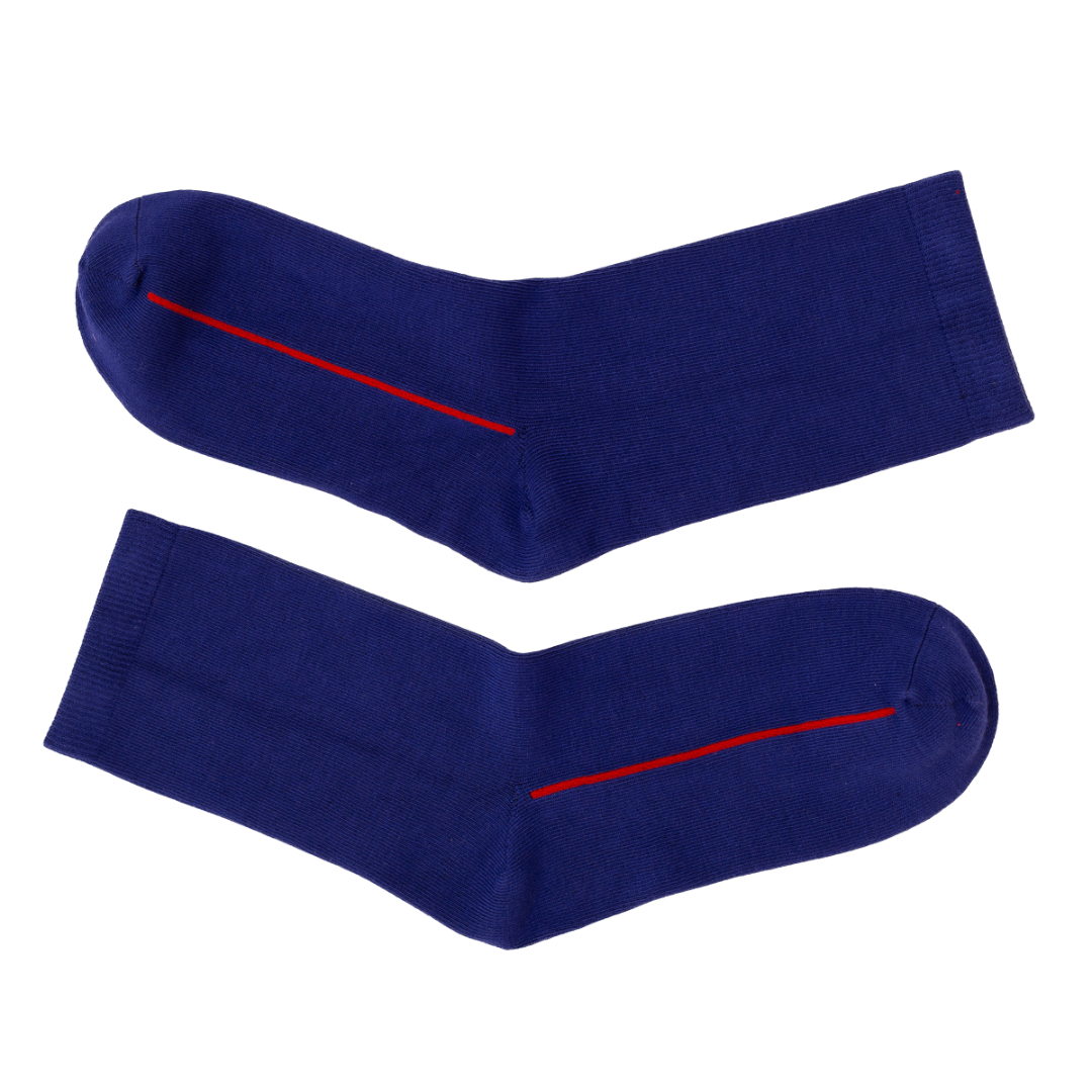 Seamless Feel Classic Socks with Guiding Line in Blue(Pack of 5)