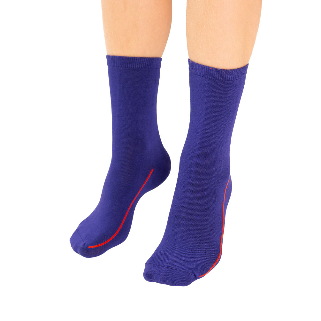 Seamless Feel Classic Socks with Guiding Line in Blue(Pack of 5)