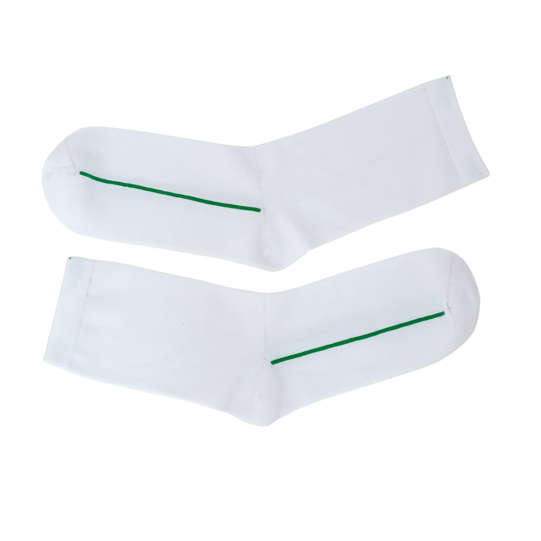 Seamless Feel Classic Socks with Guiding Line White (Pack of 5)