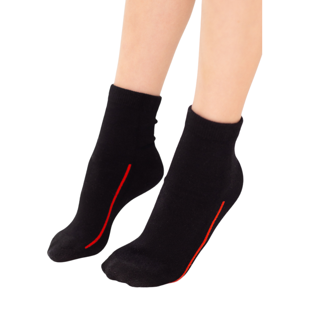 Seamless Feel Easy-on Socks with Guiding Line Black (Pack of 5)