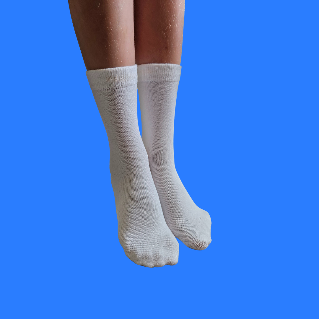 Seamless Feel Sensory Socks in White (Pack of 5)