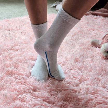 Seamless Feel Classic Socks with Guiding Line White (Pack of 5)