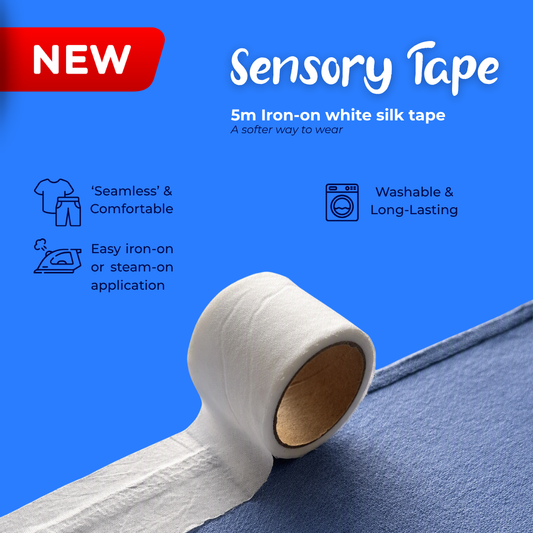 Sensory Tape 5m Iron-On White Silk Comfort Tape
