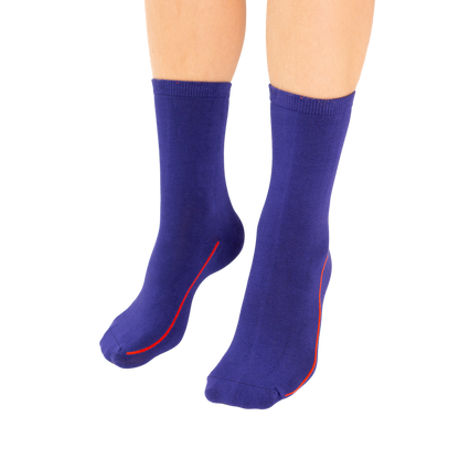Seamless Feel Classic Socks with Guiding Line in Blue(Pack of 5)