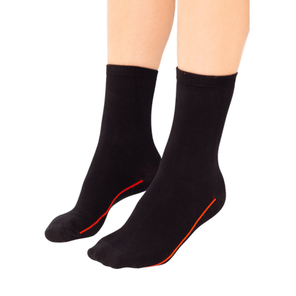 Seamless Feel Classic Socks with Guiding Line Black (Pack of 5)
