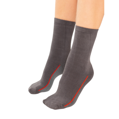 Seamless Feel Classic Socks with Guiding Line Grey (Pack of 5)