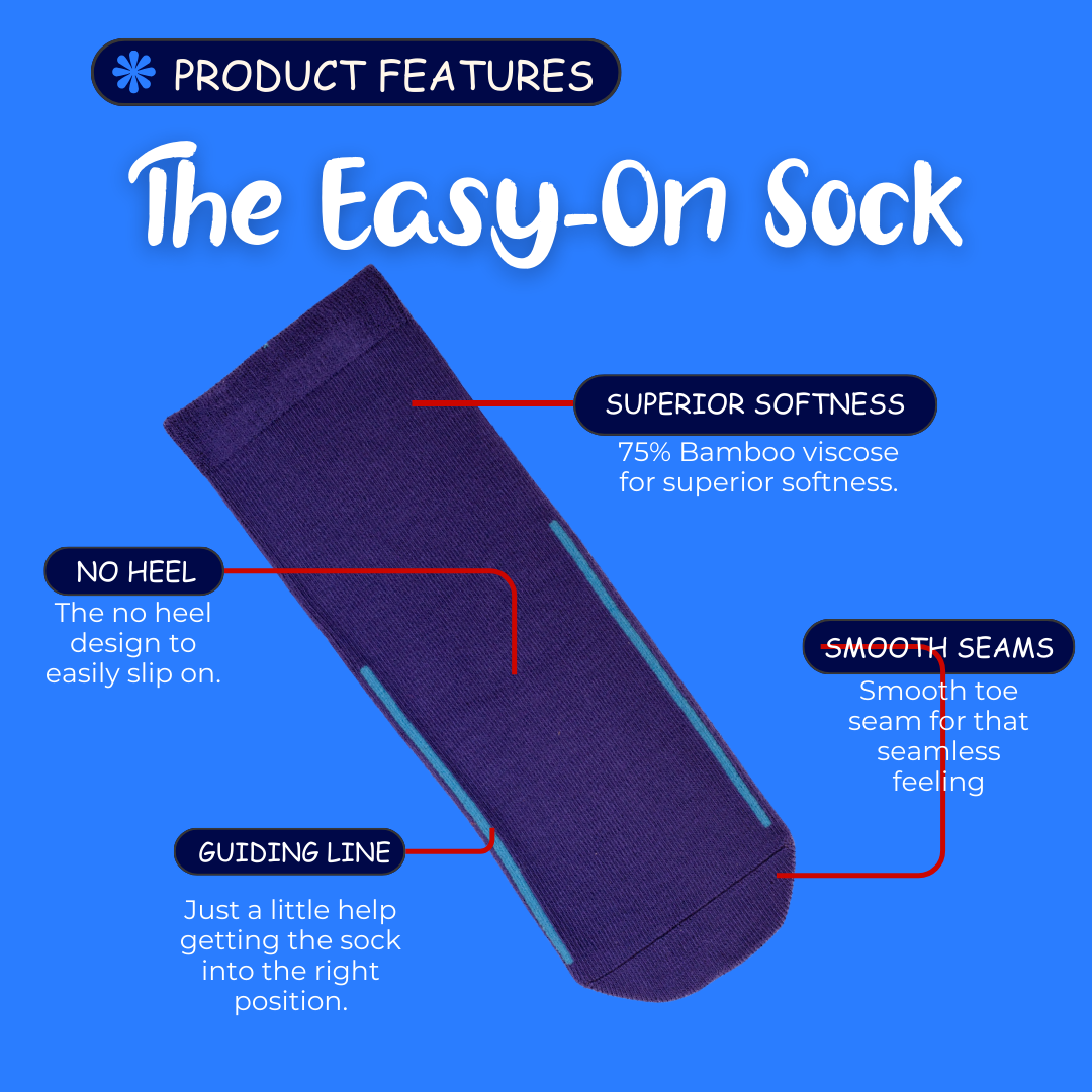 Seamless Feel Easy-on Socks with Guiding Line Blue (Pack of 5)