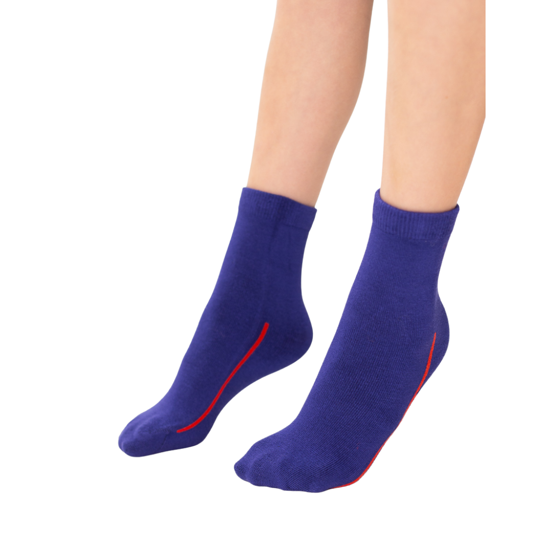 Seamless Feel Easy-on Socks with Guiding Line Blue (Pack of 5)