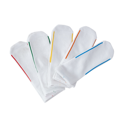 Seamless Feel Easy-on Socks with Guiding Line White (Pack of 5)