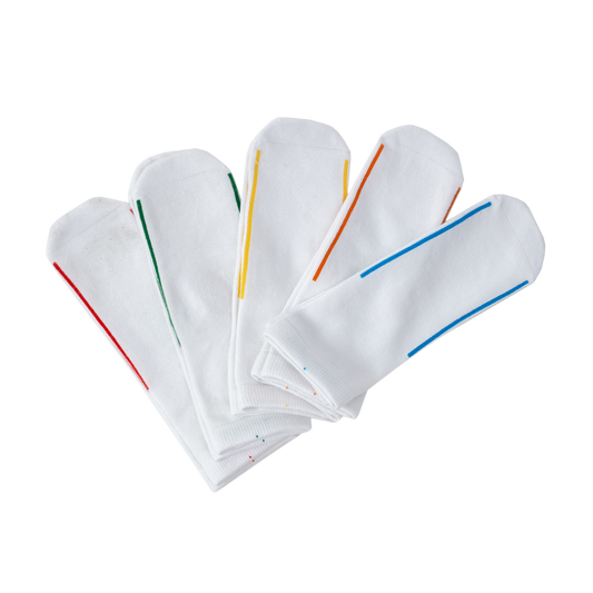 Seamless Feel Easy-on Socks with Guiding Line White (Pack of 5)