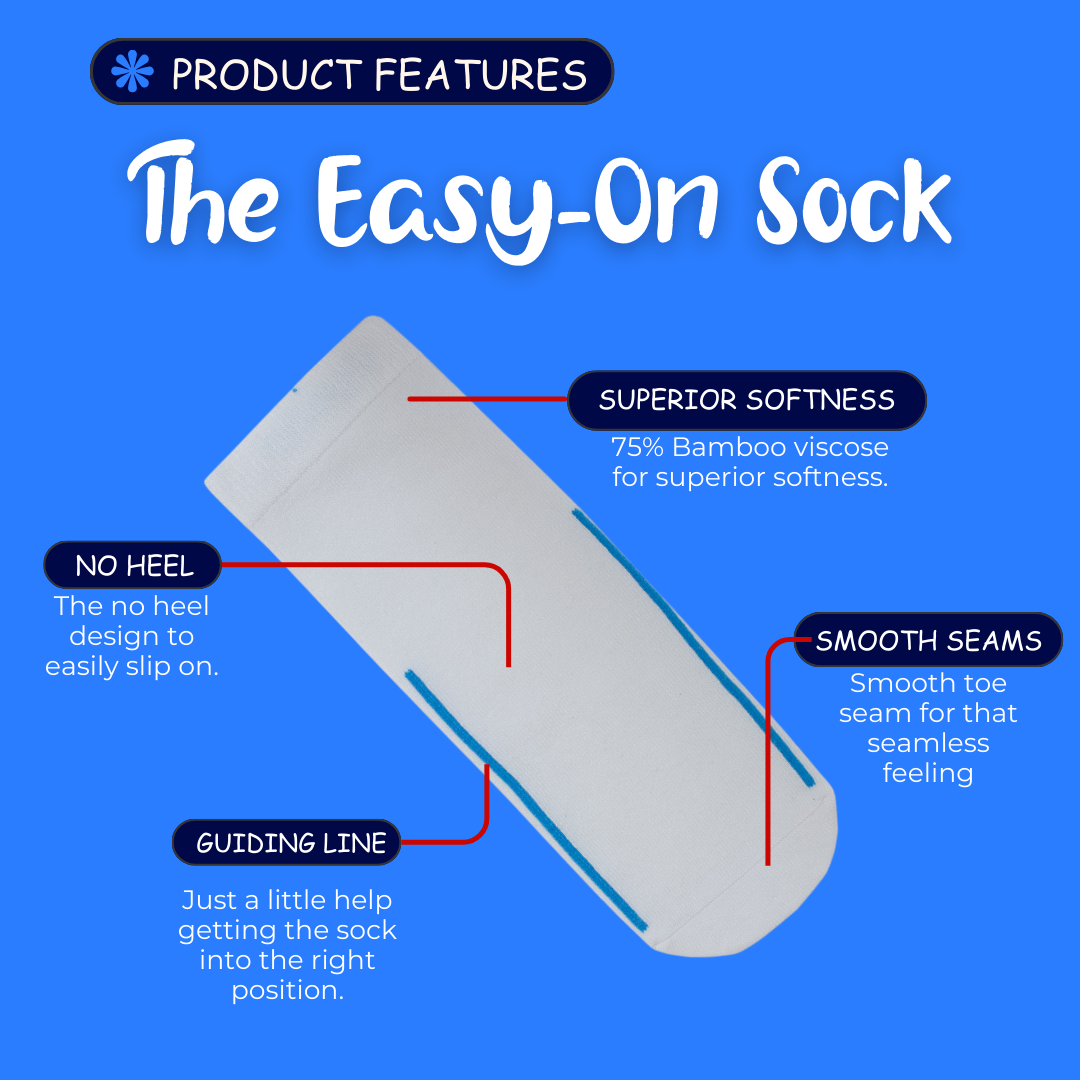 Seamless Feel Easy-on Socks with Guiding Line White (Pack of 5)