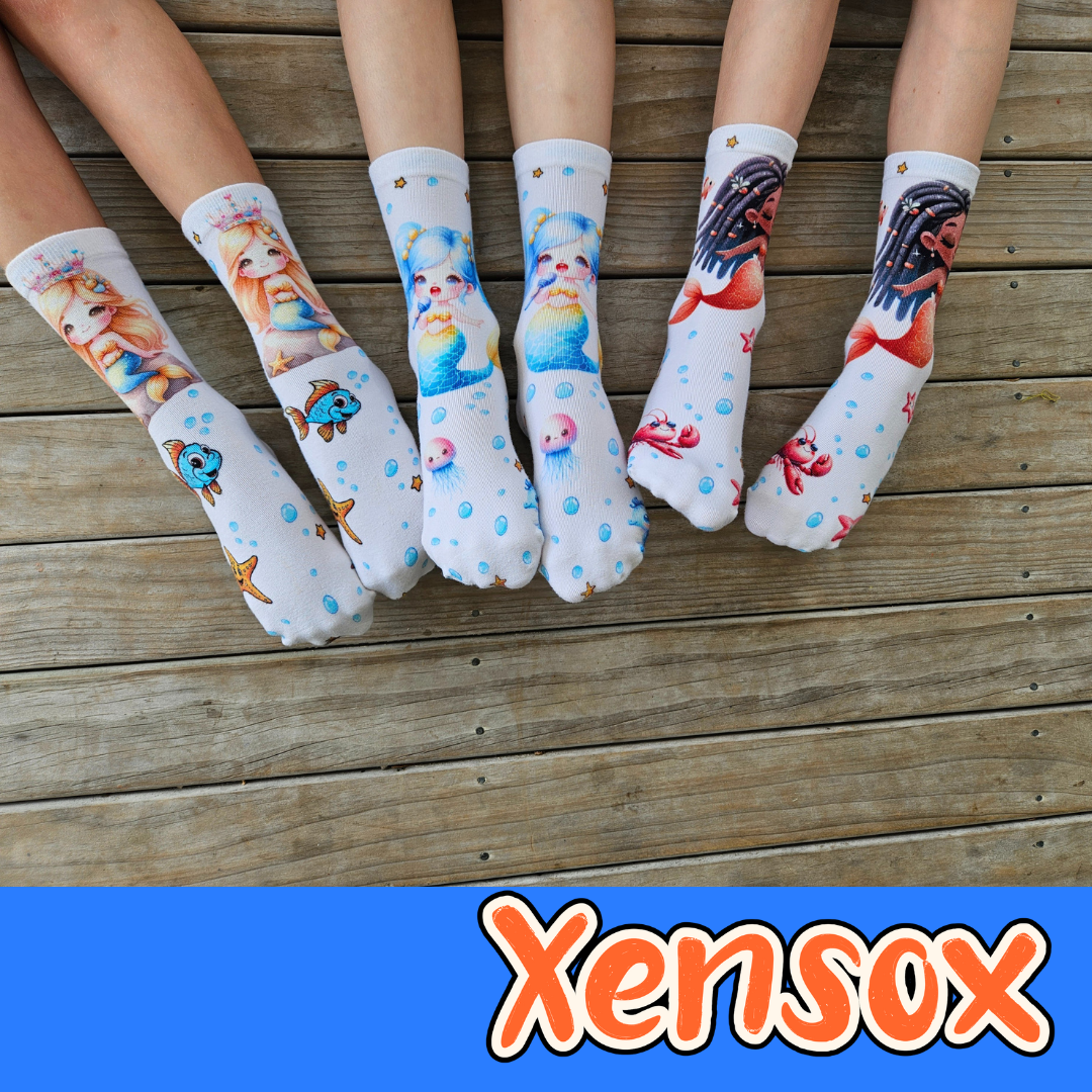 Seamless Feel Printed Sensory Socks Mermaid (Pack of 5)