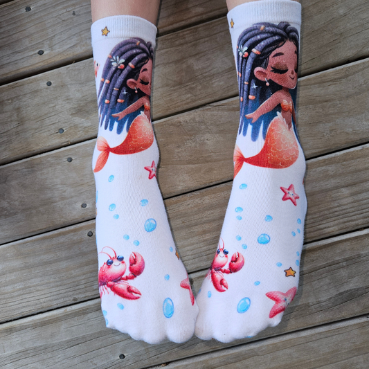 Seamless Feel Printed Sensory Socks Mermaid (Pack of 5)