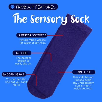 Seamless Feel Sensory Socks in Blue (Pack of 5)